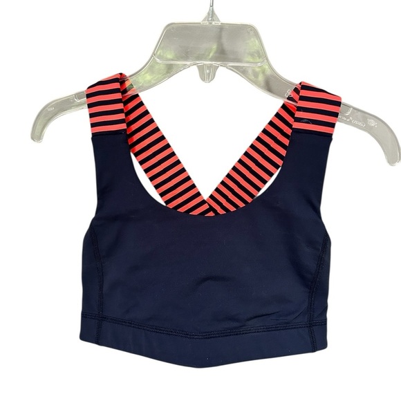 Lululemon All Sport Bra | Classic Stripe Light Flare Inkwell, Size 4 W2243S - Picture 7 of 9